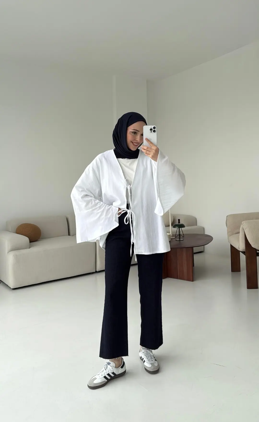 Kol Detay Kimono Beyaz - Görsel 4