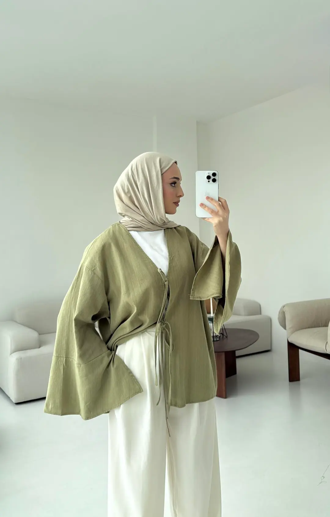 Kol Detay Kimono Çağla - Görsel 4