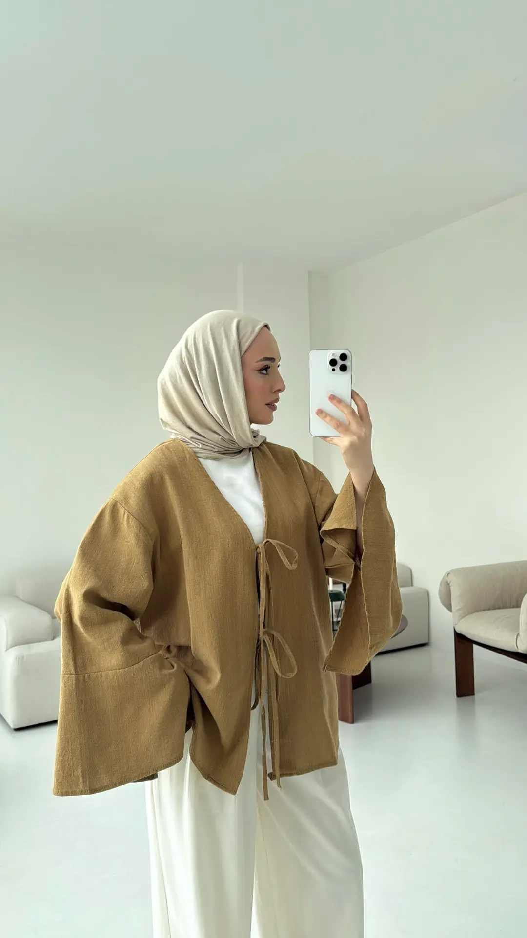 Kol Detay Kimono Hardal - Görsel 2