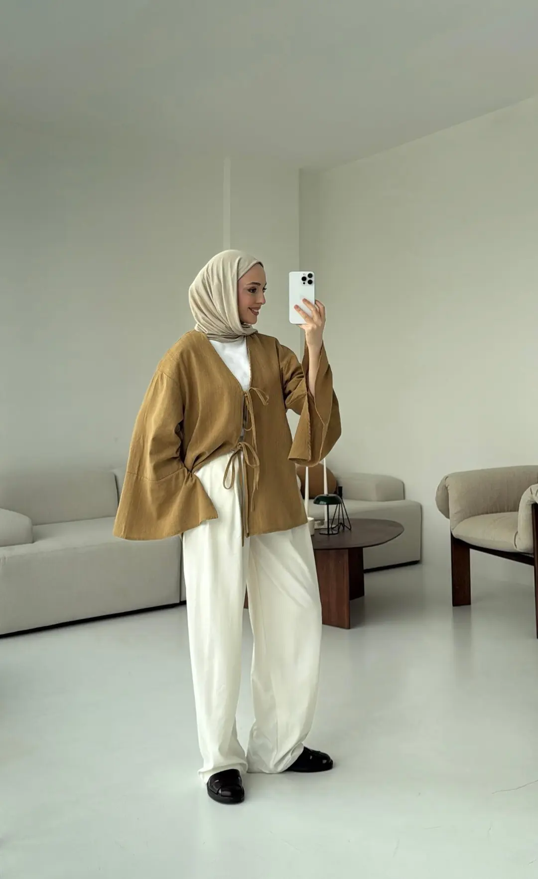 Kol Detay Kimono Hardal - Görsel 4