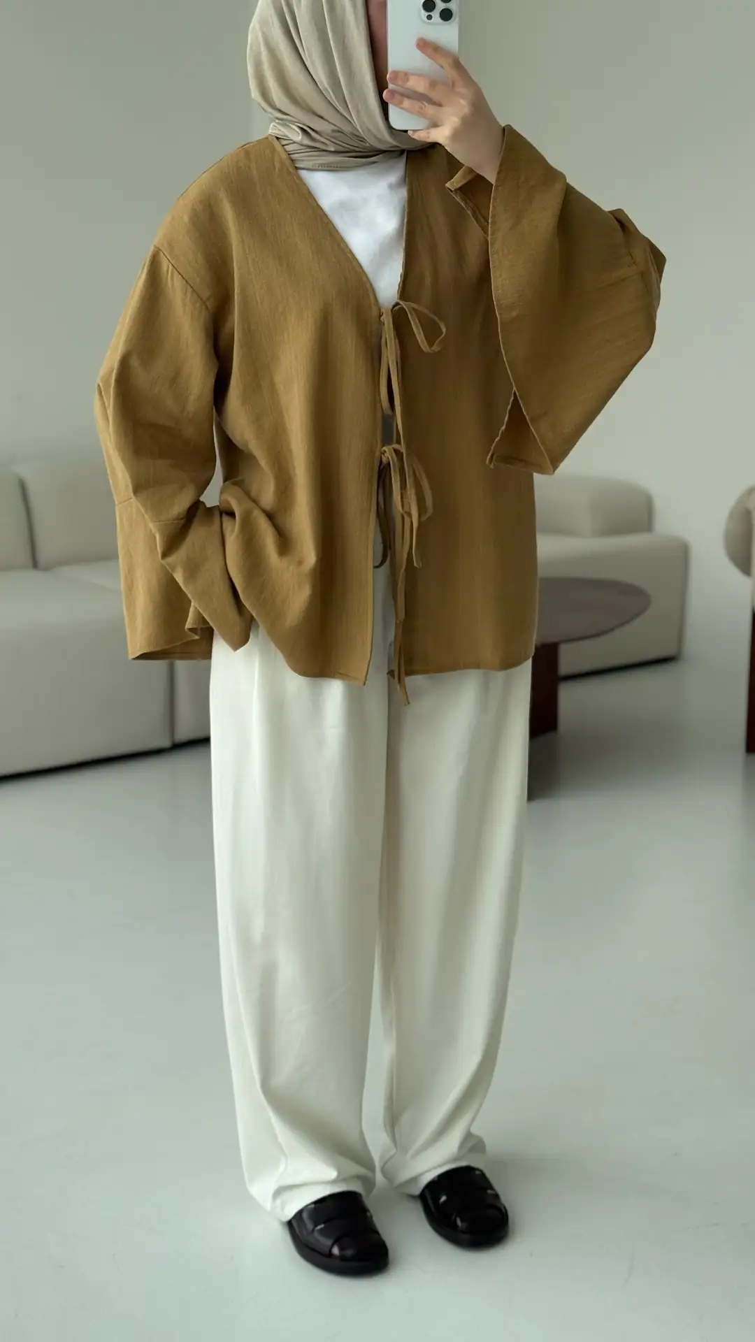 Kol Detay Kimono Hardal - Görsel 7