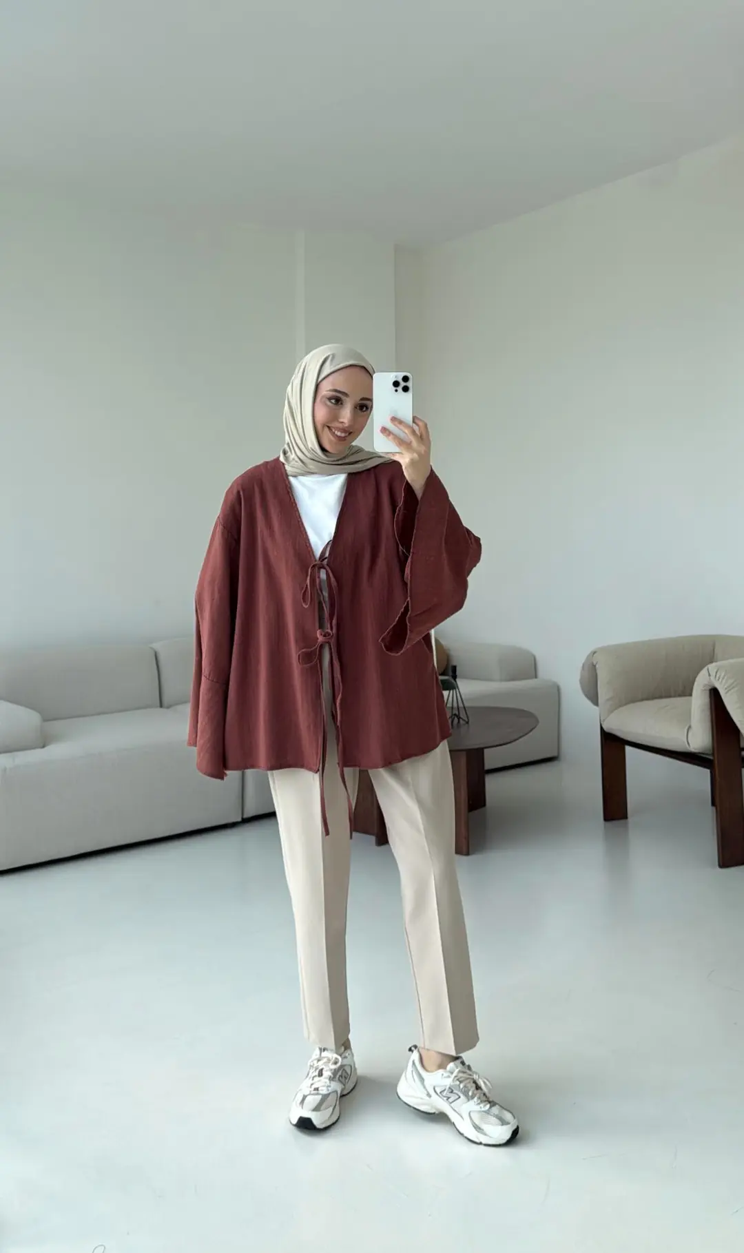 Kol Detay Kimono Kiremit