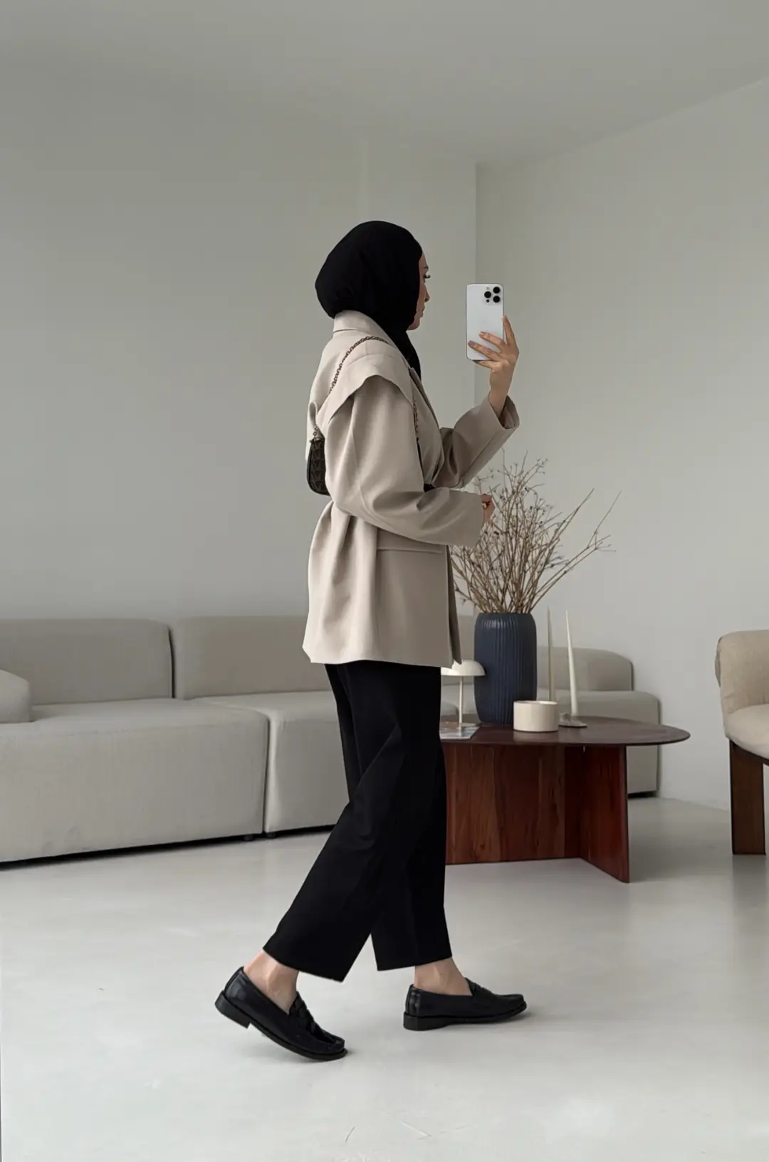 Kol Detay Oversize Ceket Taş - Görsel 2