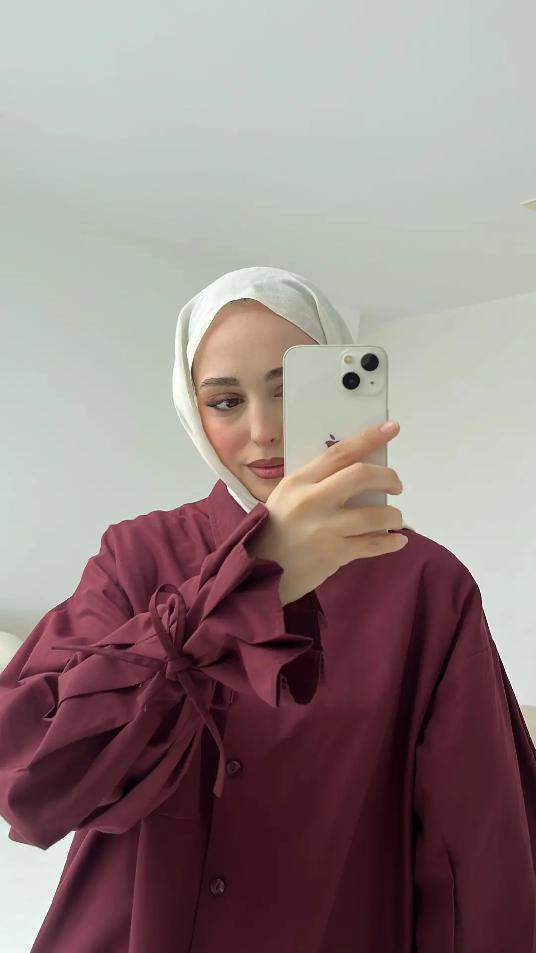 Kol Detay Tasarım Gömlek Bordo - Görsel 8