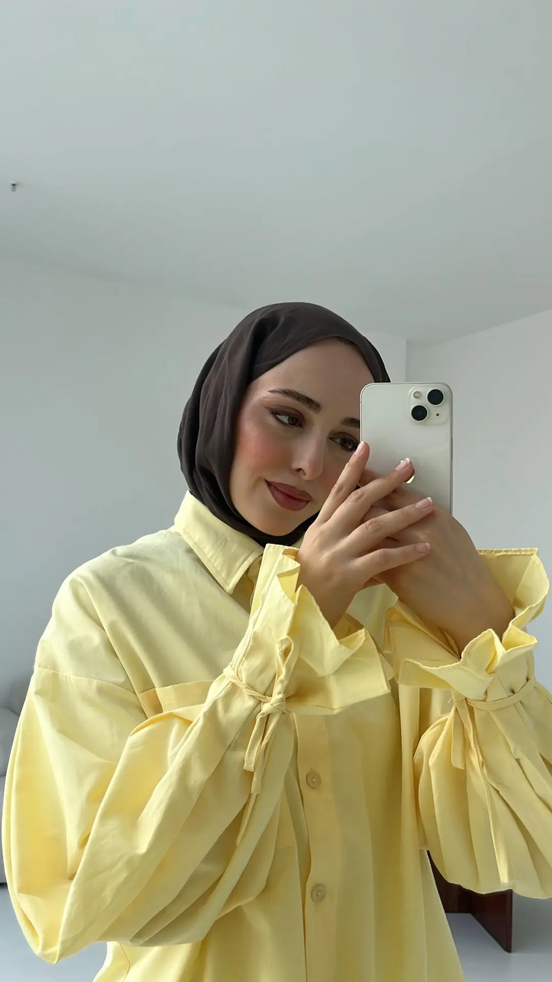 Kol Detay Tasarım Gömlek Sarı - Görsel 6