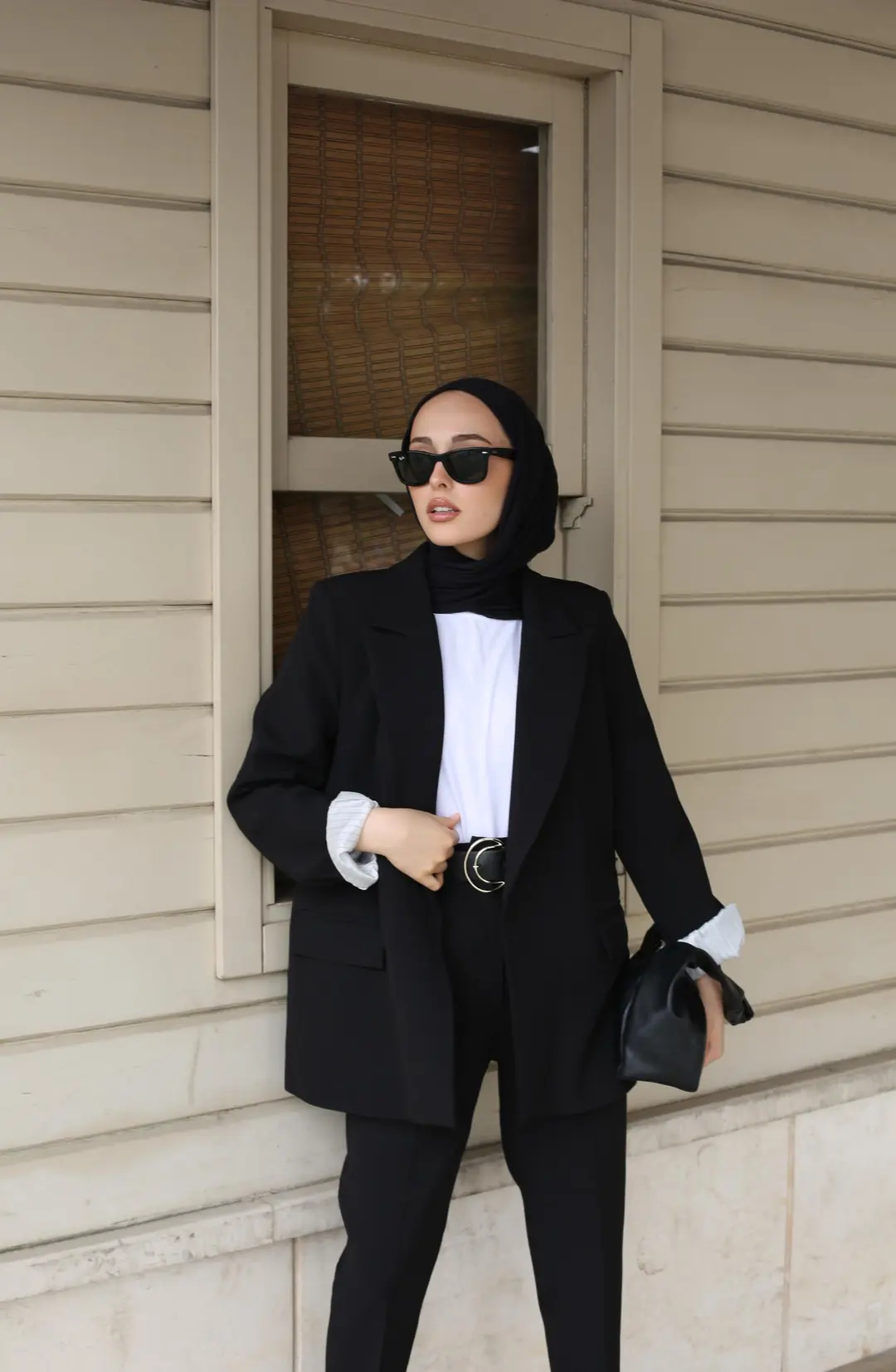 Kolu Katlamalı Blazer Ceket Siyah - Görsel 2