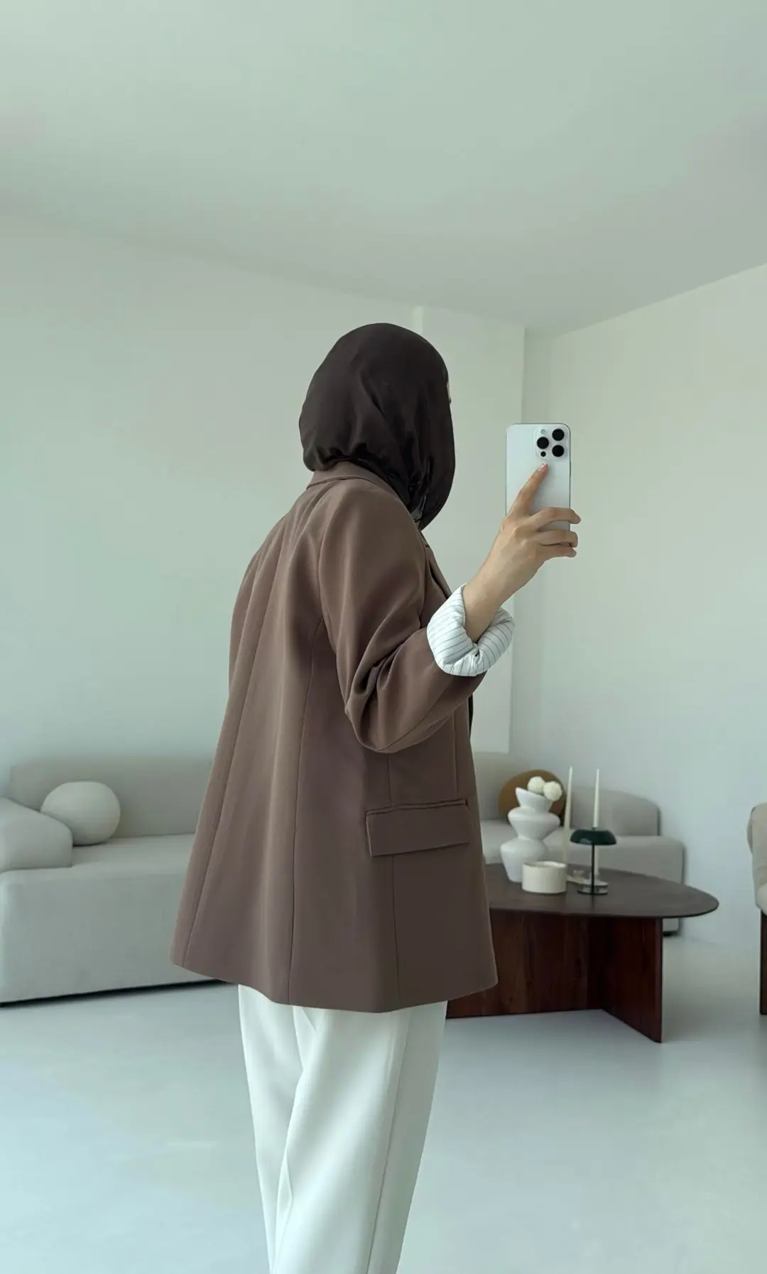 Kolu Katlamalı Blazer Kahve