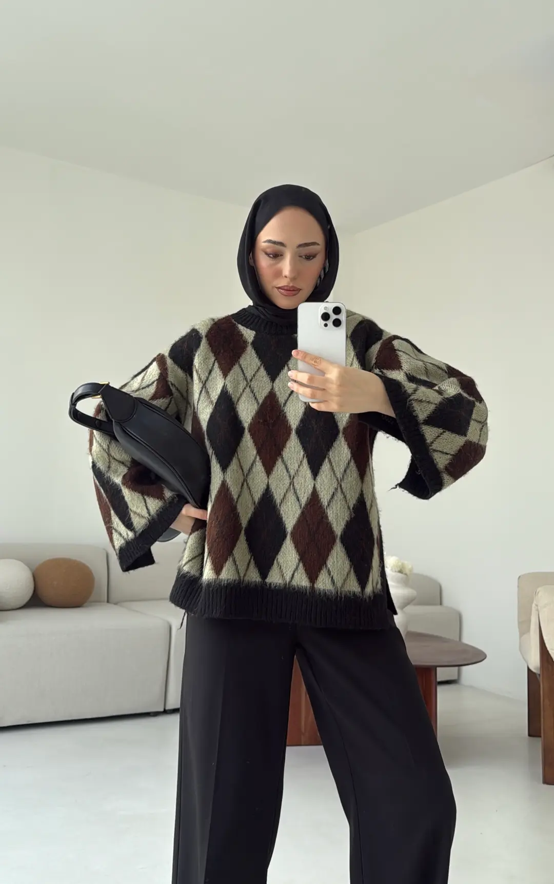 Kolu Yırtmaç Detay Tasarım Kazak Haki - Görsel 8