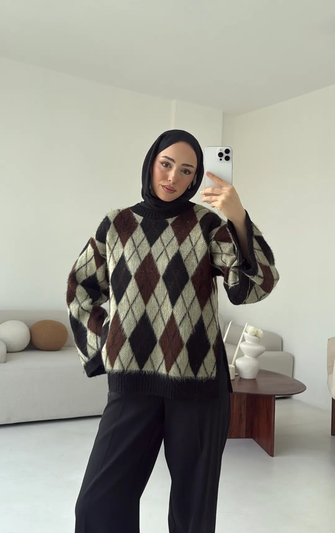 Kolu Yırtmaç Detay Tasarım Kazak Haki - Görsel 9