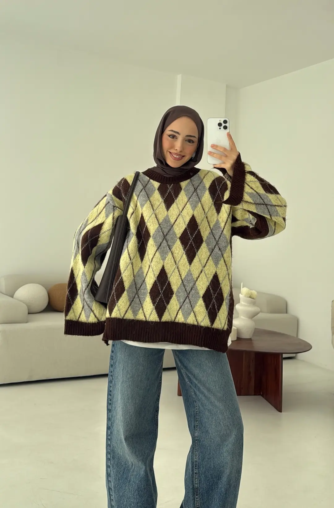 Kolu Yırtmaç Detay Tasarım Kazak Sarı - Görsel 4