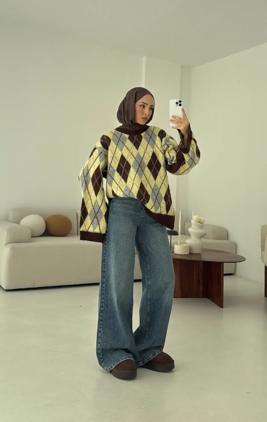 Kolu Yırtmaç Detay Tasarım Kazak Sarı - Görsel 8