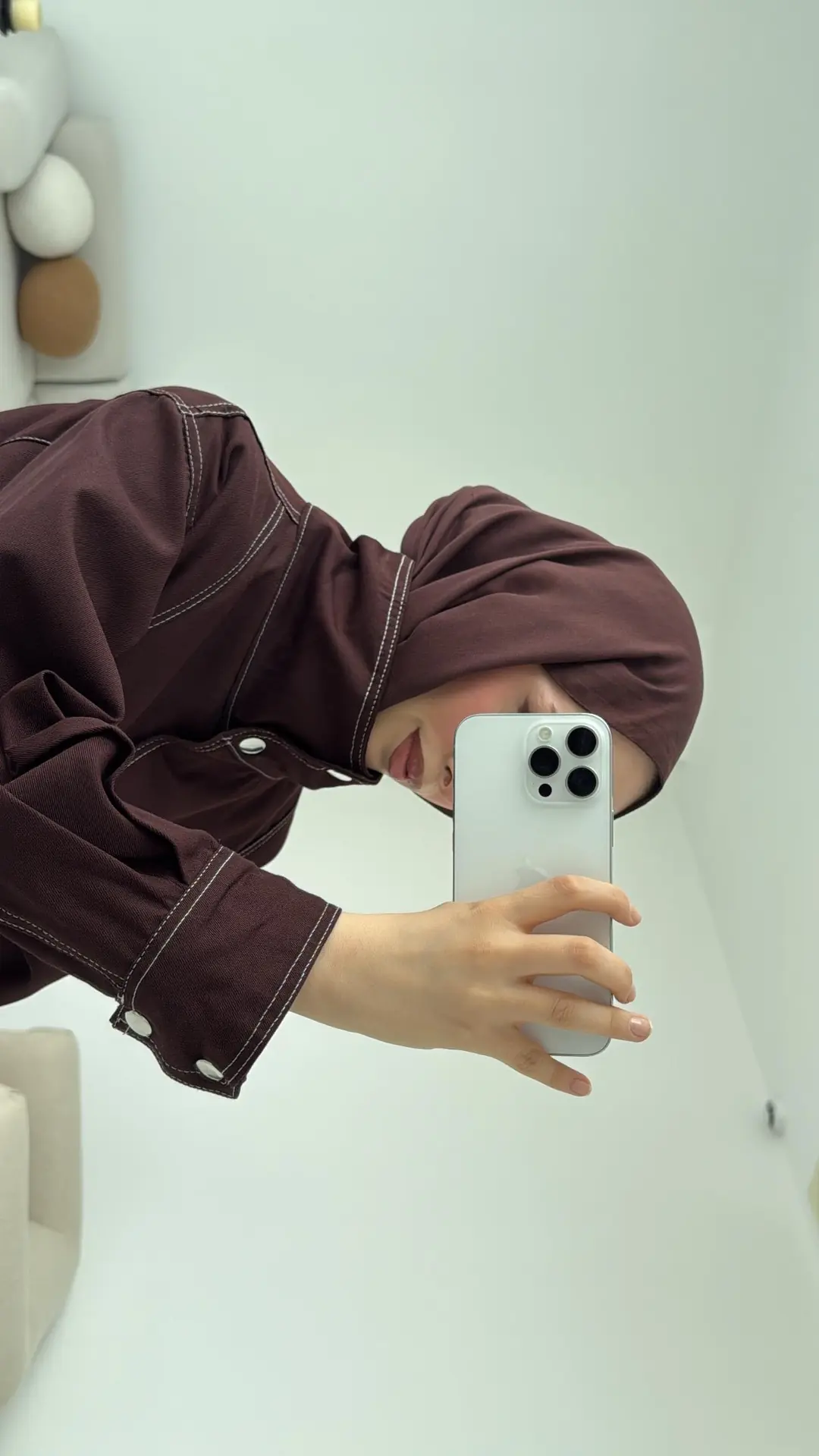 Kontrast Dikişli Gabardin Takım Kahve - Görsel 4