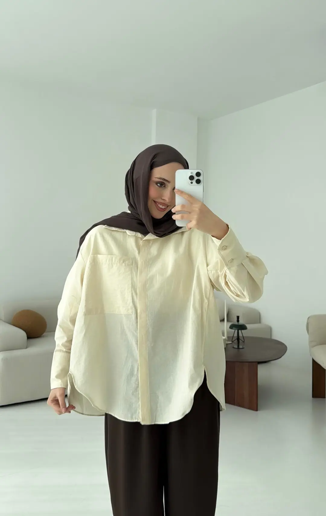 Koton Gömlek Bej - Görsel 4