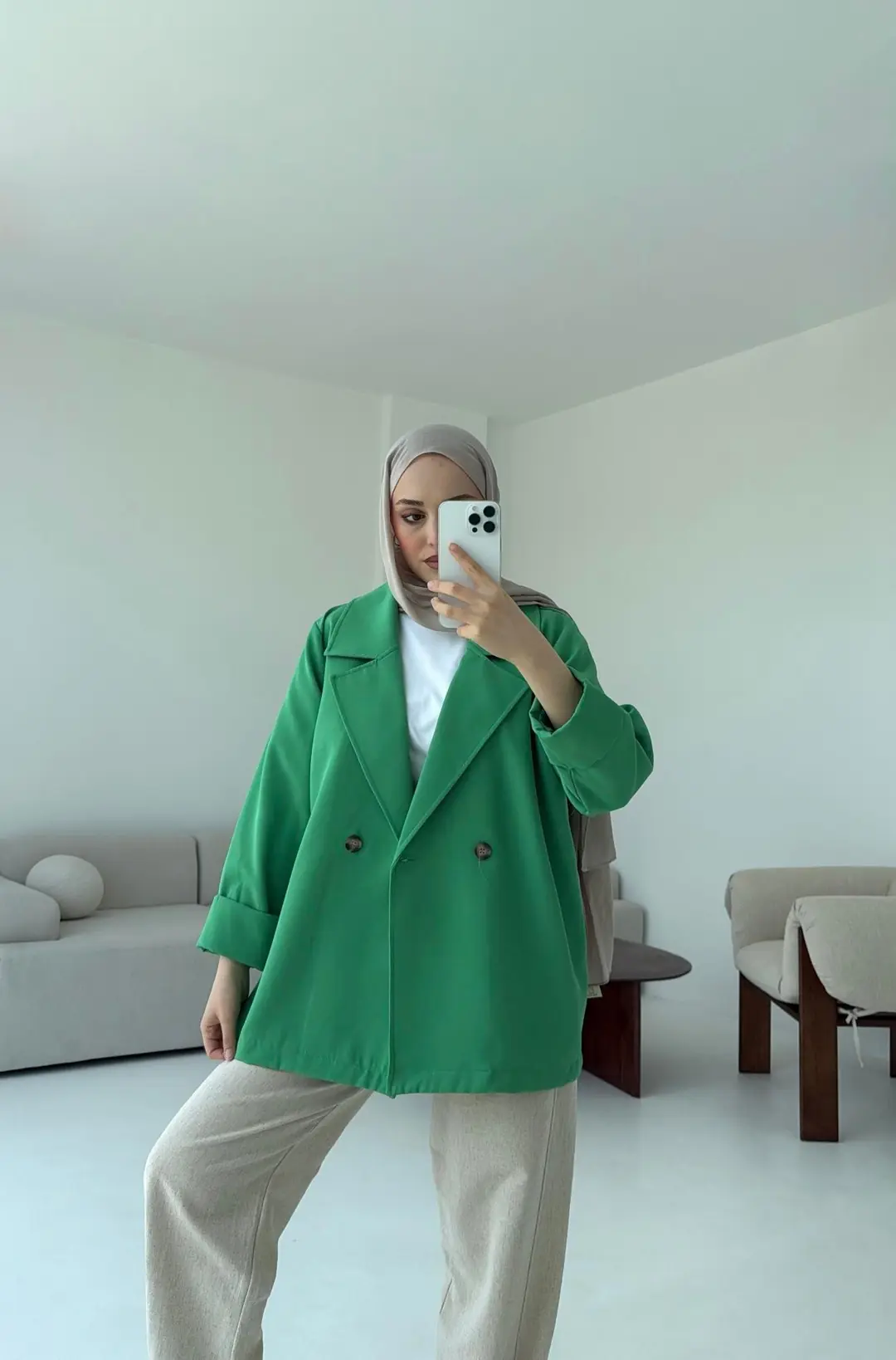 Krep Yazlık Ceket - Görsel 3