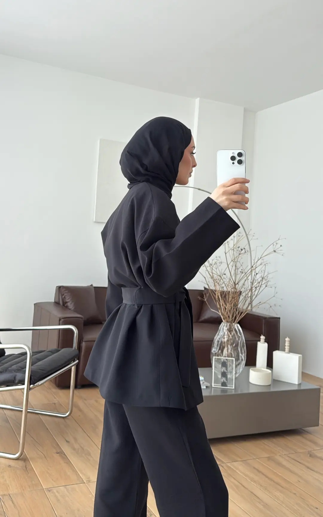 Kruvaze Asimetrik Takım Siyah - Görsel 7