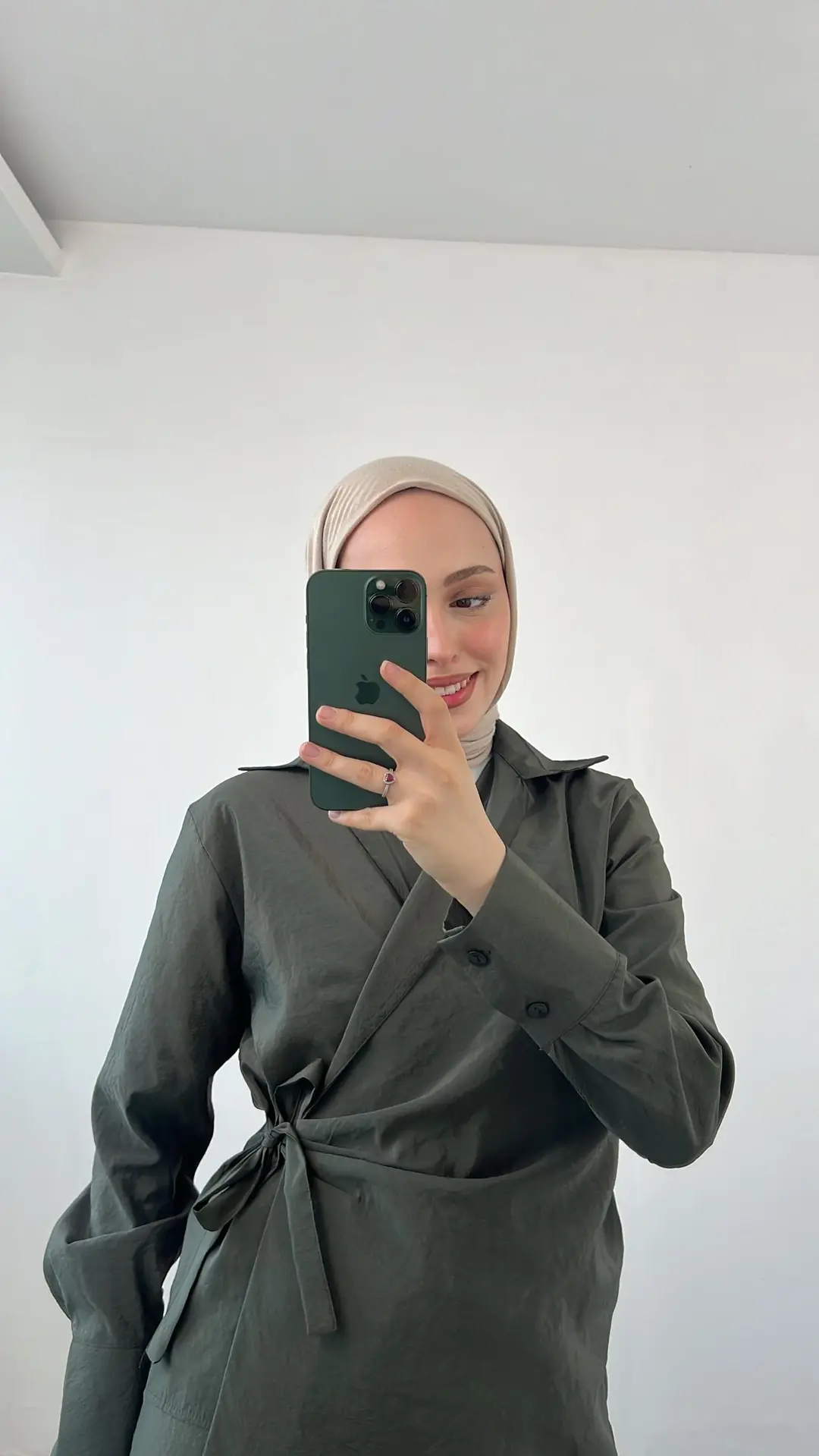 Kruvaze Gömlek Pantolon Takım Haki - Görsel 2