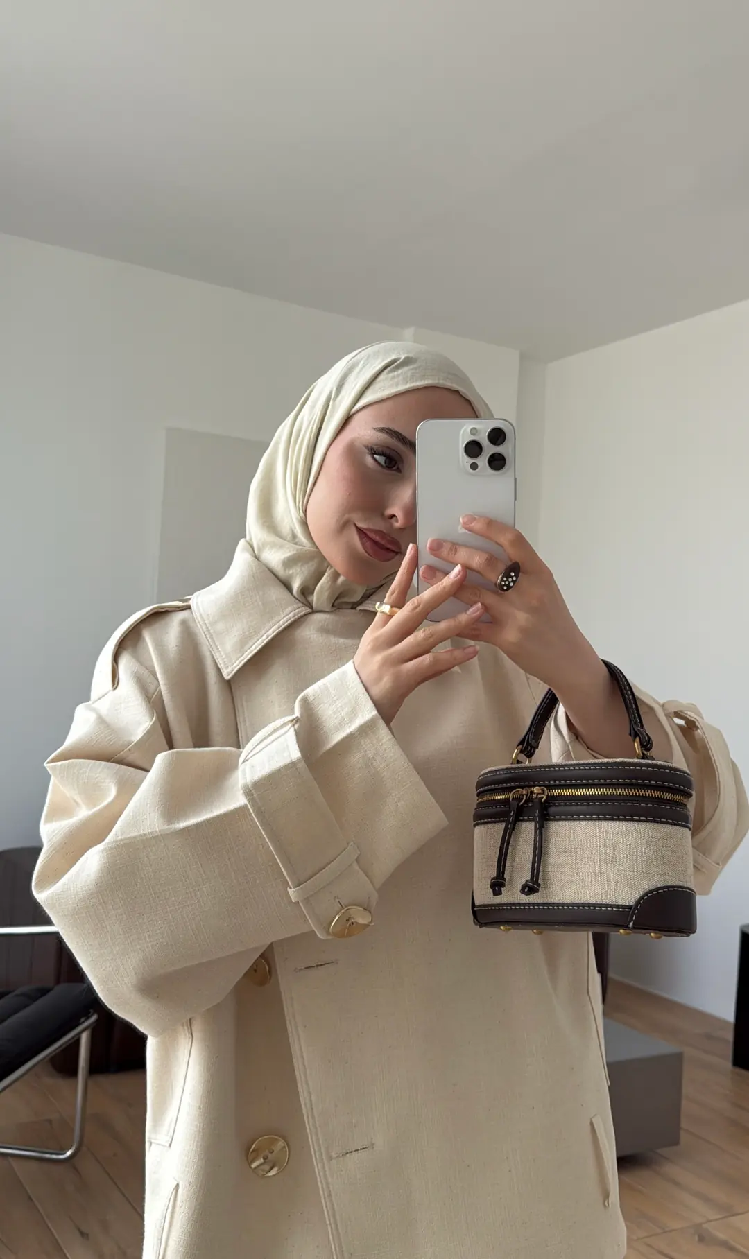 Kruvaze Trenç/Ceket Taş - Görsel 4