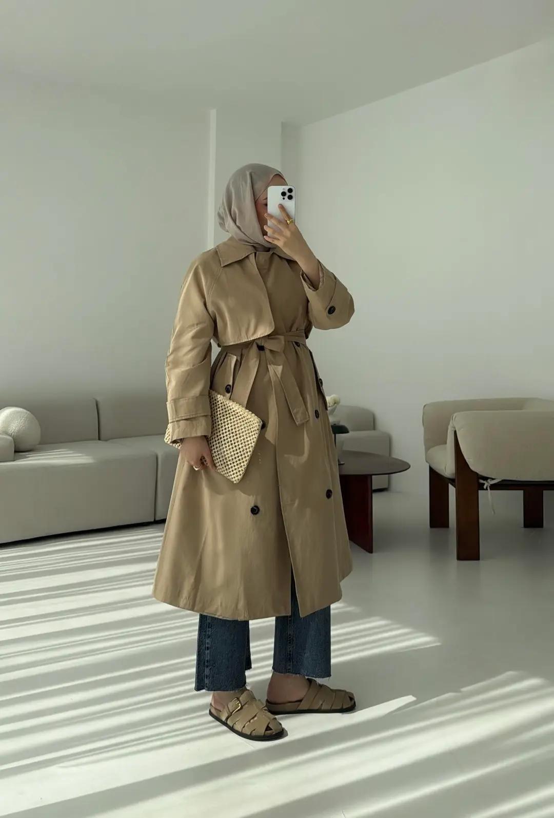 Kuşaklı Premium Trençkot - Görsel 4