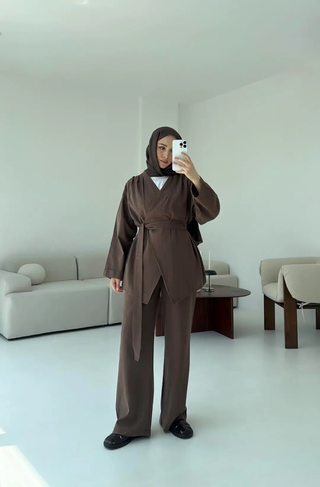 Kuşaklı Takım Kahve - Görsel 7