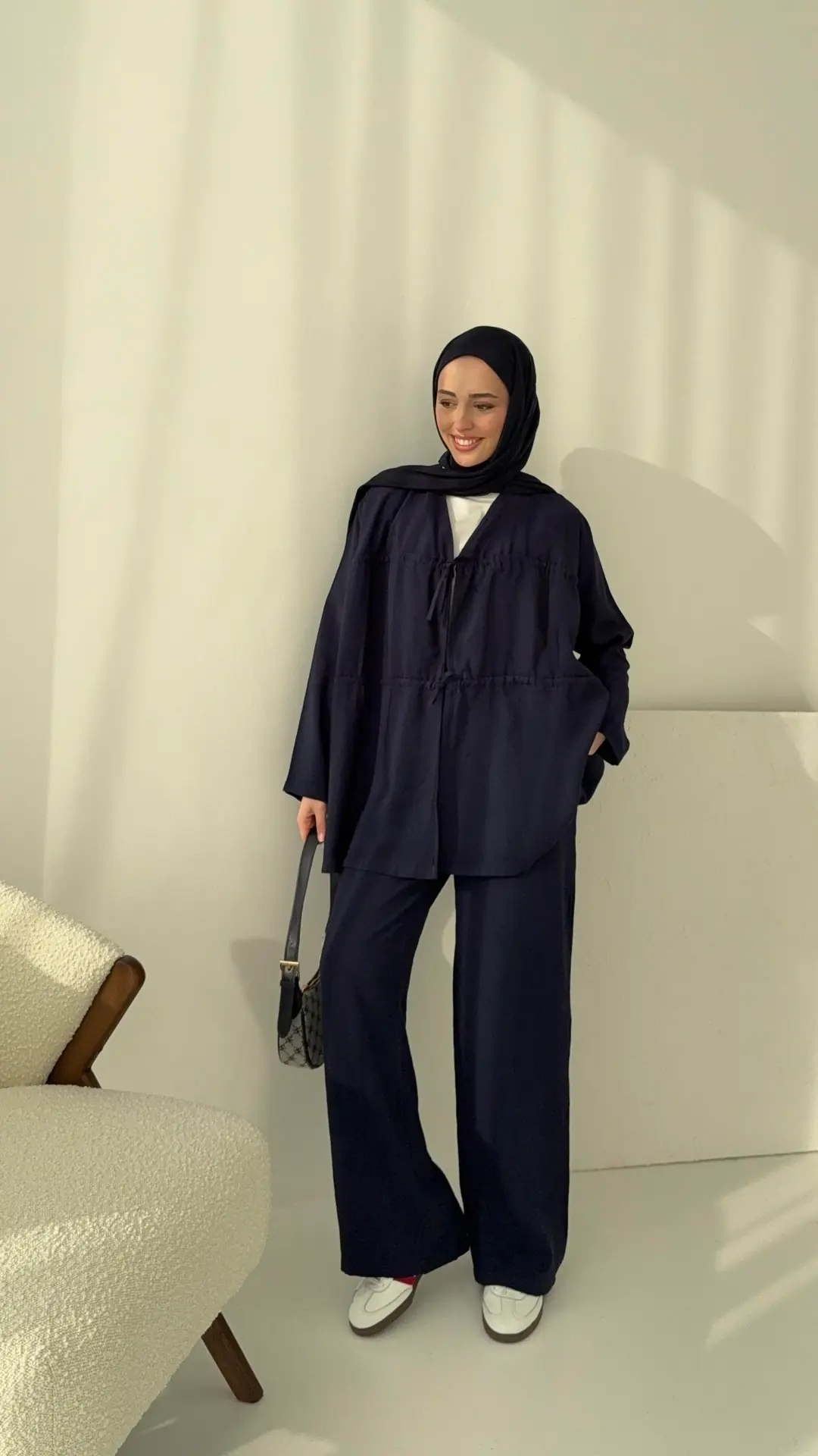 Lacivert Büzgülü Takım Takım - Görsel 2