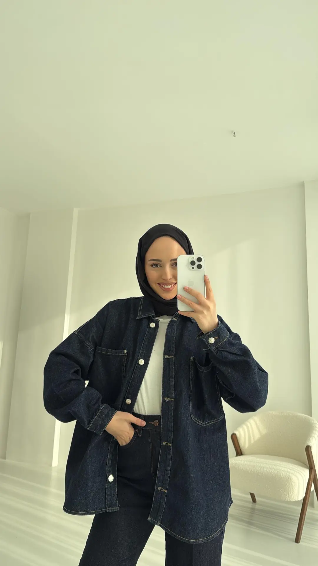 Lacivert Denim Ceket