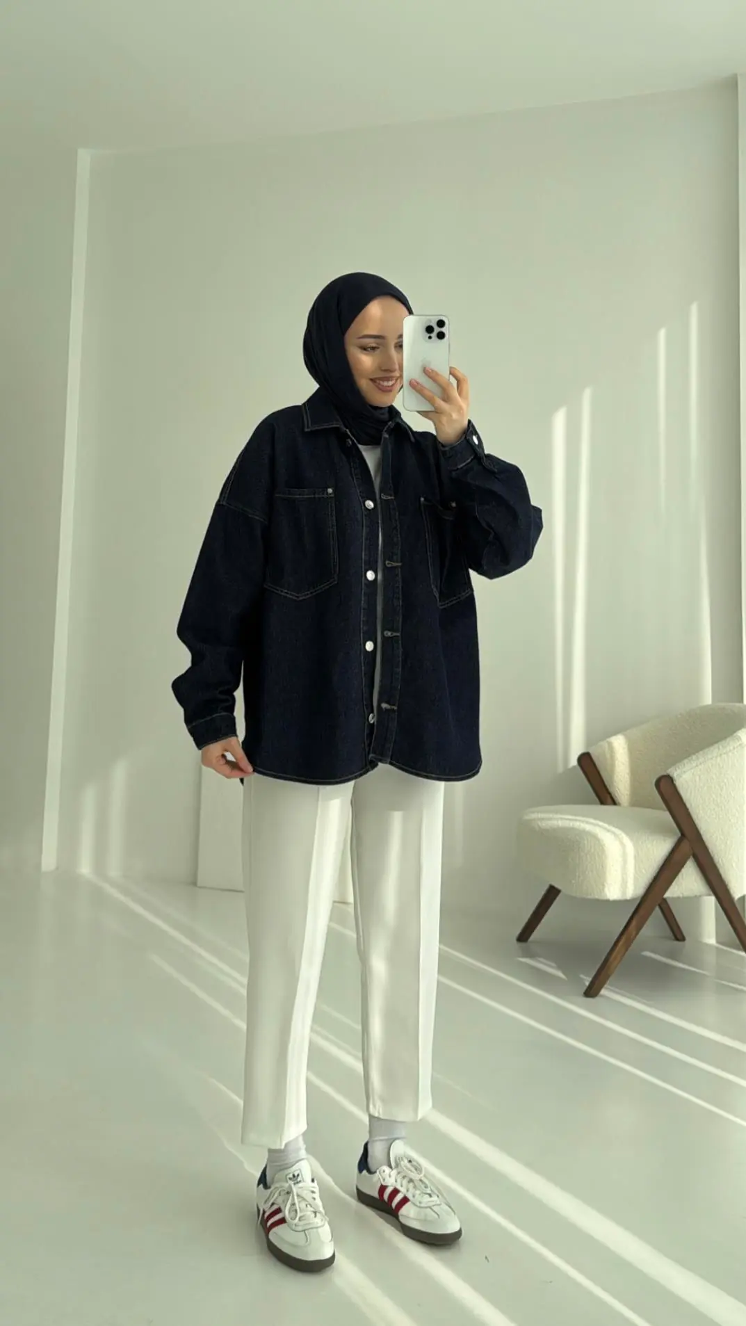 Lacivert Denim Ceket - Görsel 3