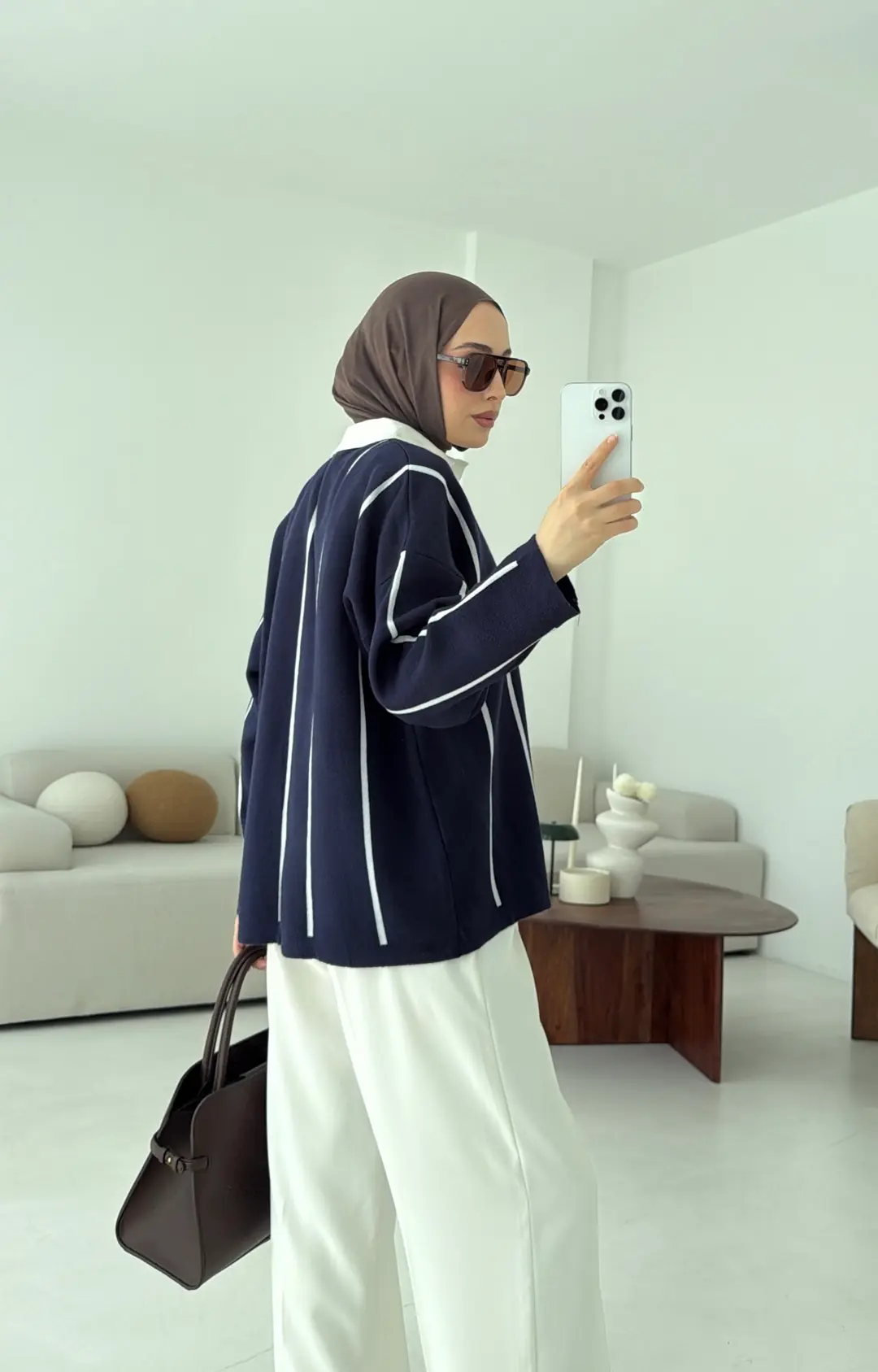 Lacivert-Kemik Polo Yaka Triko - Görsel 5