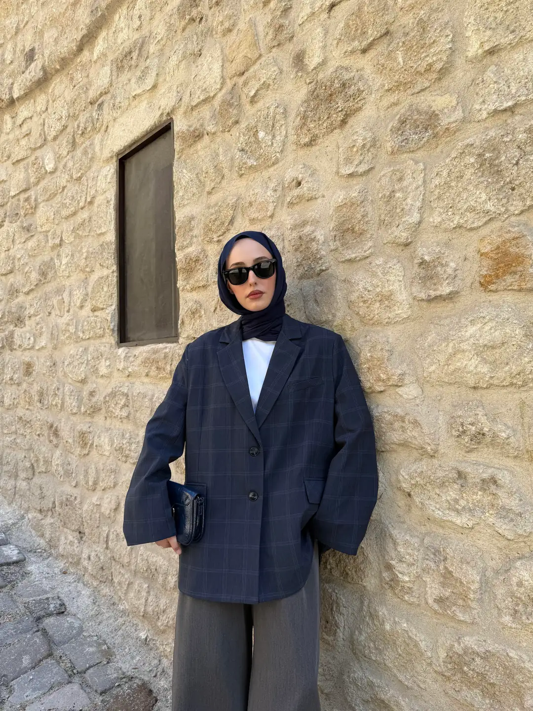 Lacivert Oversize Blazer Ceket - Görsel 6