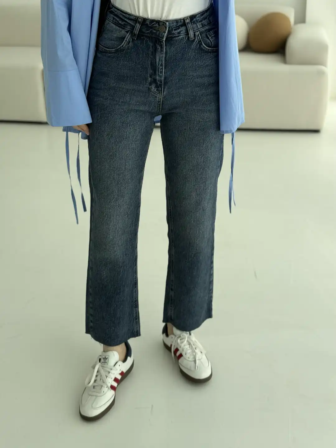 Lacivert Paçası Kesik Premium Pantolon  249