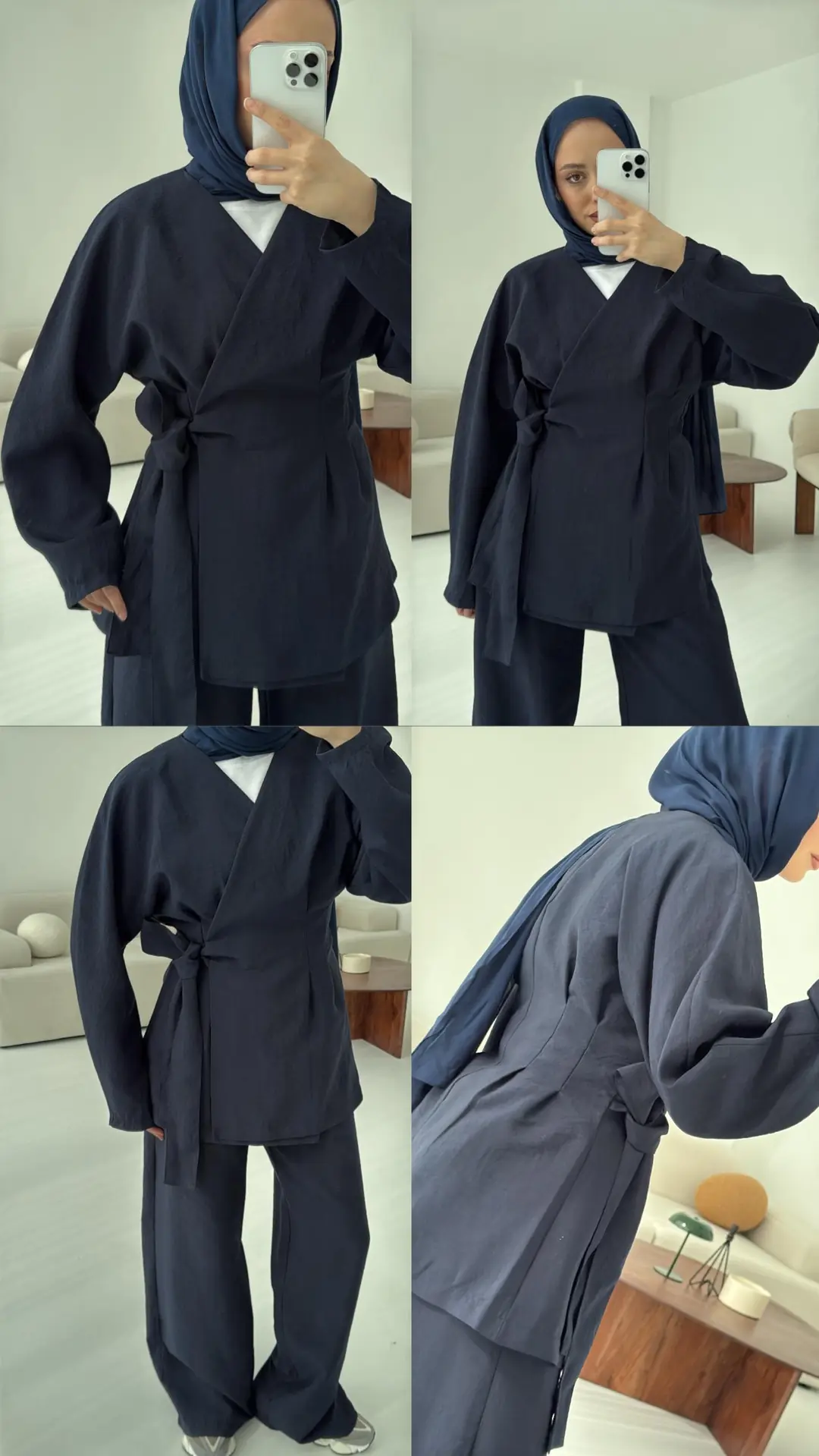 Lacivert Yandan Bağlamalı Takım - Görsel 2