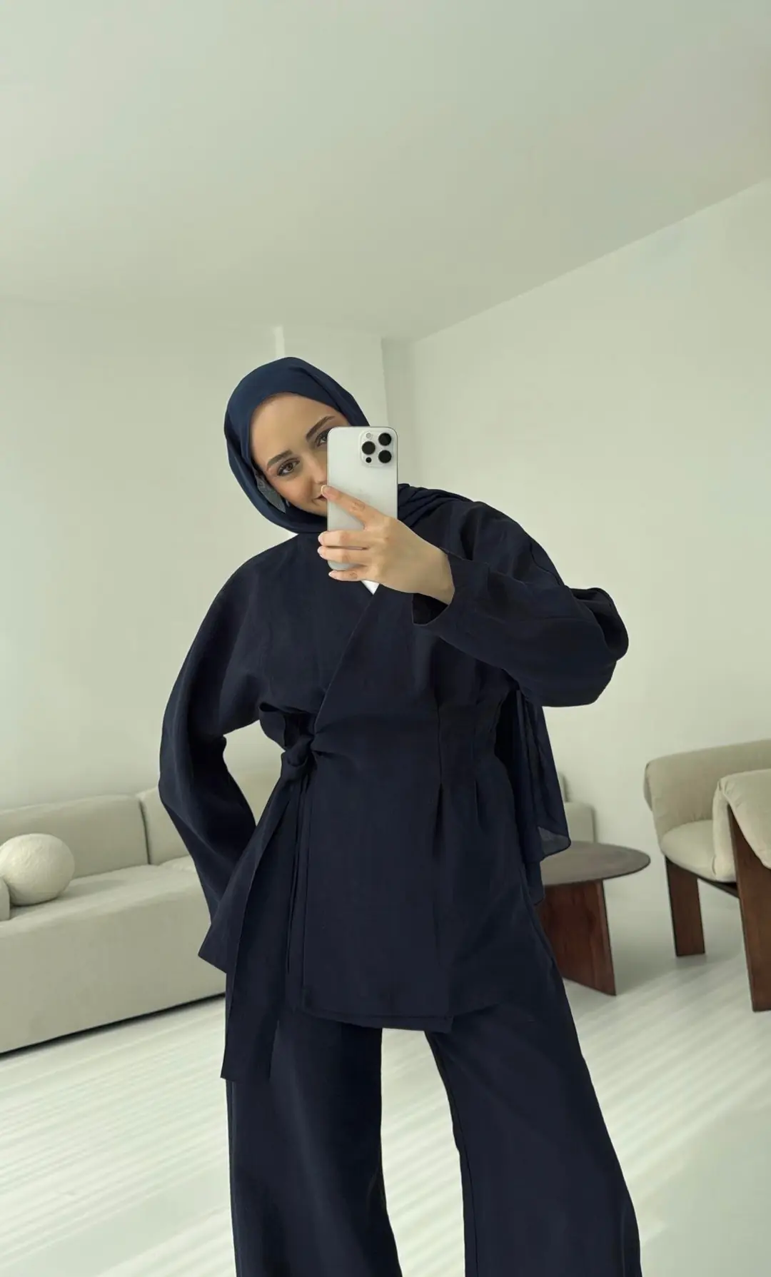 Lacivert Yandan Bağlamalı Takım - Görsel 3