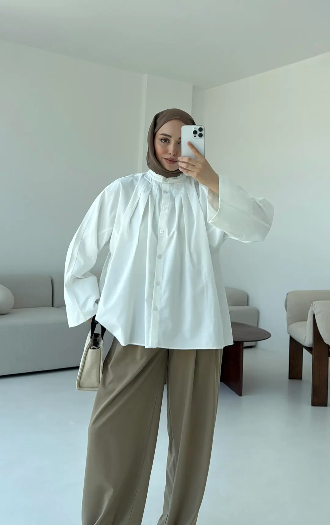 Lena Gömlek Beyaz - Görsel 9