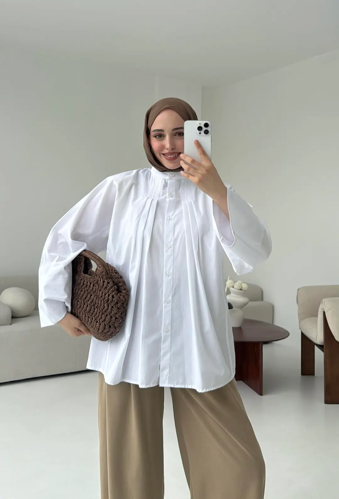 Lena Gömlek Beyaz - Görsel 3