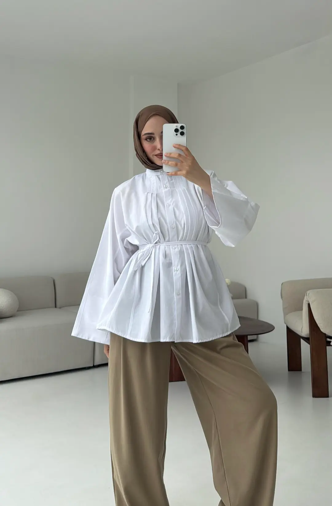 Lena Gömlek Beyaz - Görsel 7