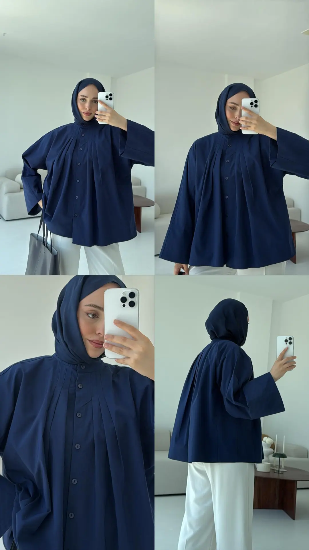 Lena Gömlek Lacivert - Görsel 10