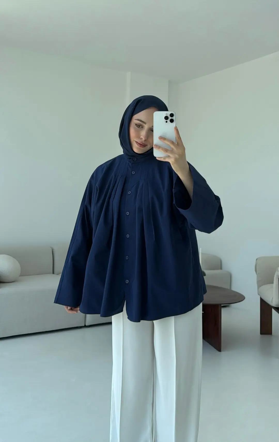 Lena Gömlek Lacivert - Görsel 5