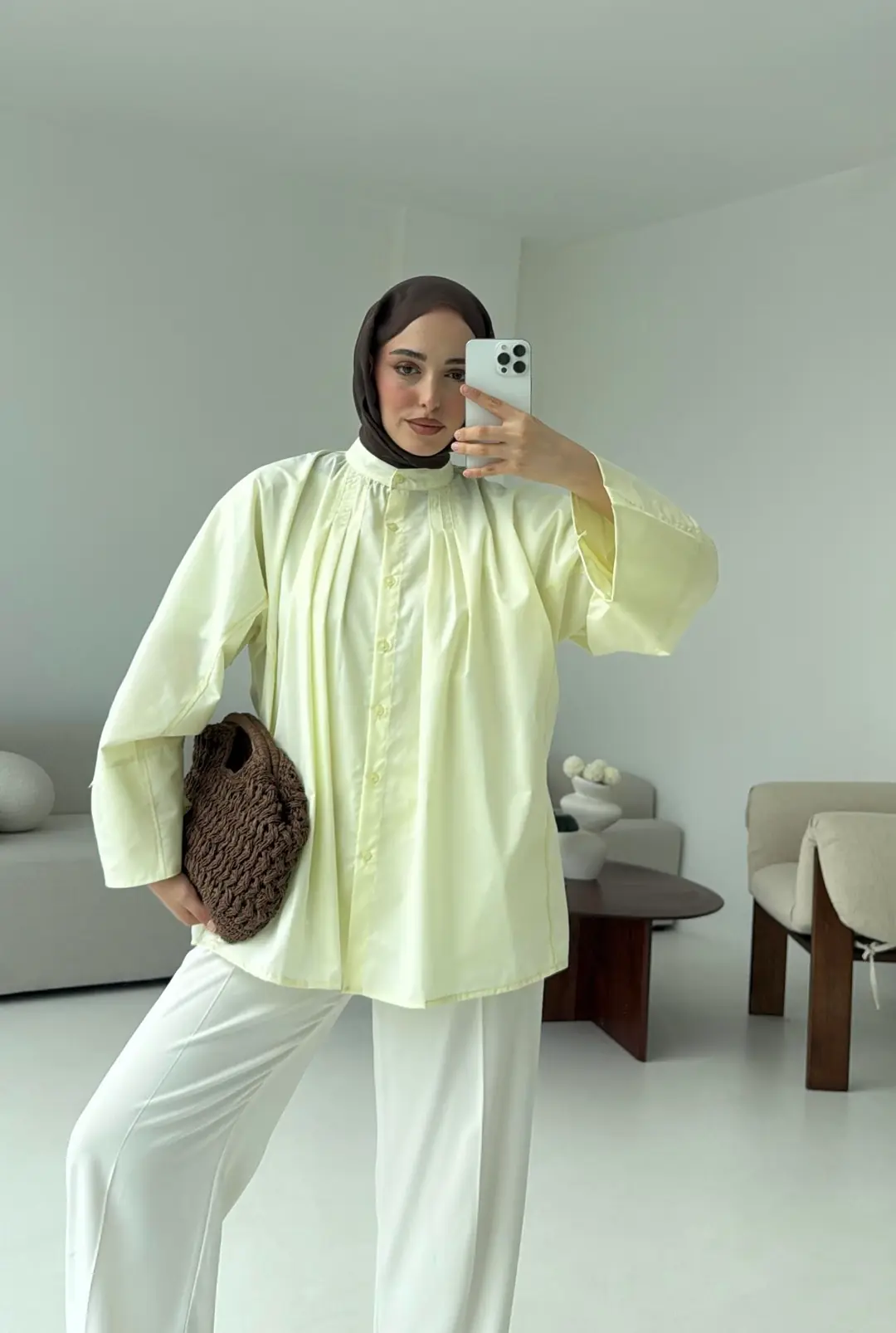 Lena Gömlek Sarı - Görsel 4