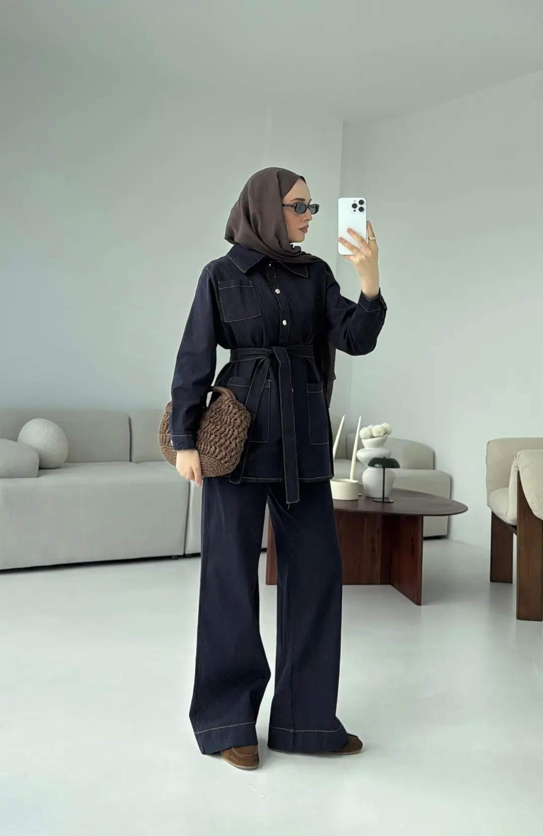 Likralı Denim Takım - Görsel 4