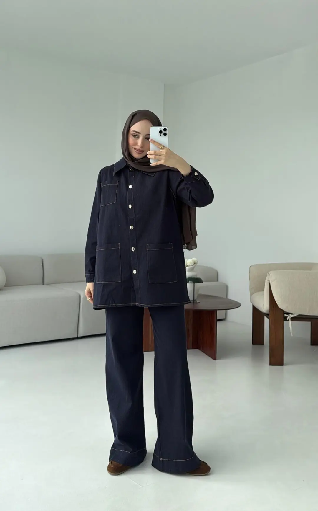 Likralı Denim Takım - Görsel 5