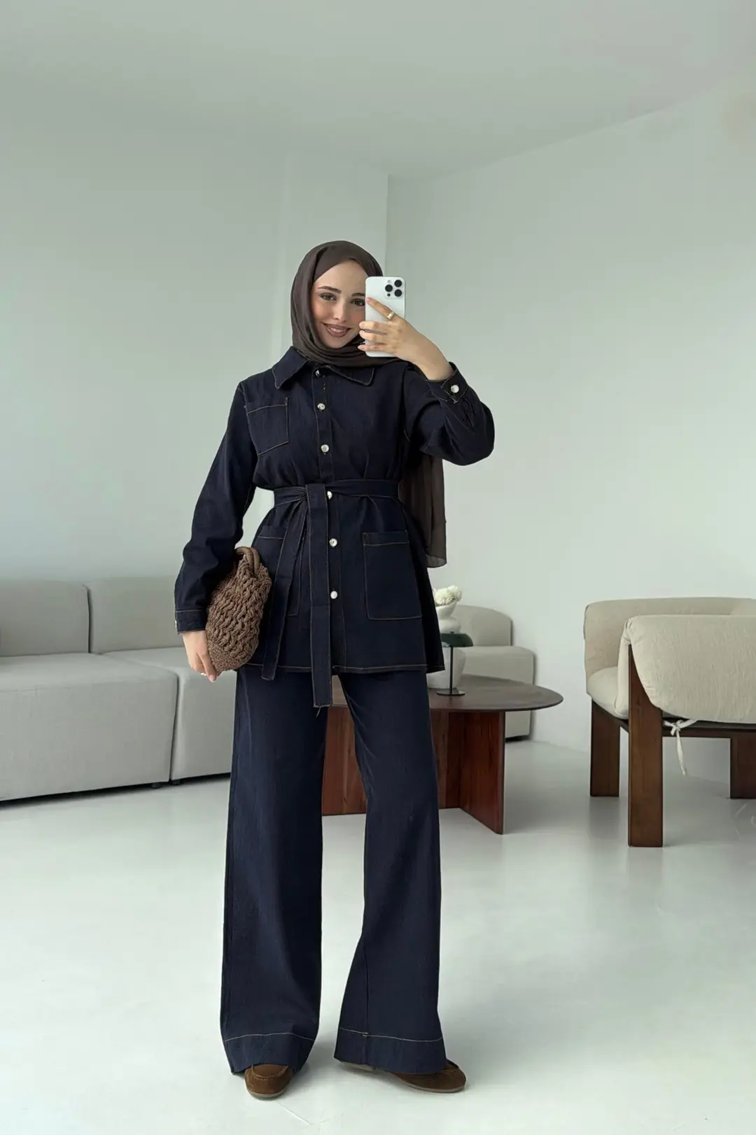 Likralı Denim Takım - Görsel 6