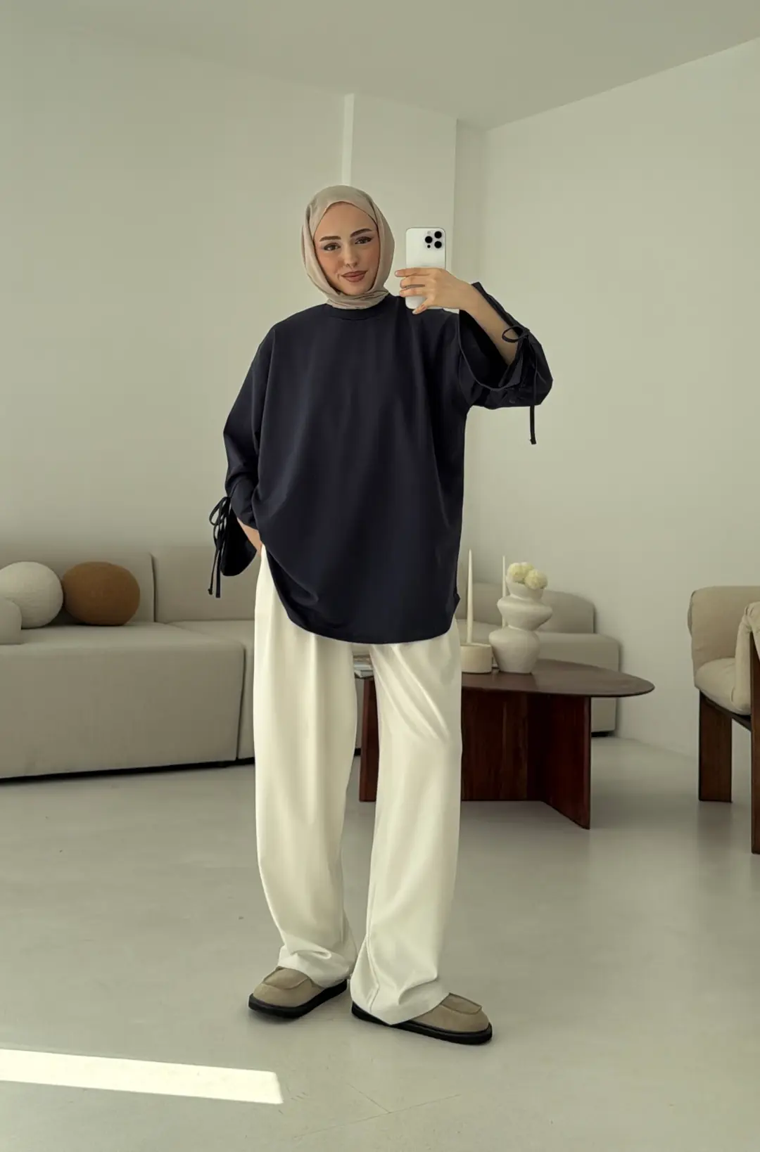 Manşeti Yırtmaçlı Sweat Antrasit - Görsel 4