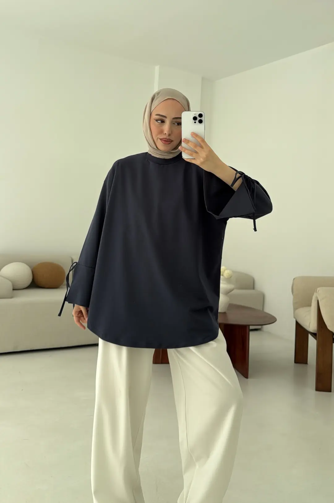 Manşeti Yırtmaçlı Sweat Antrasit - Görsel 5