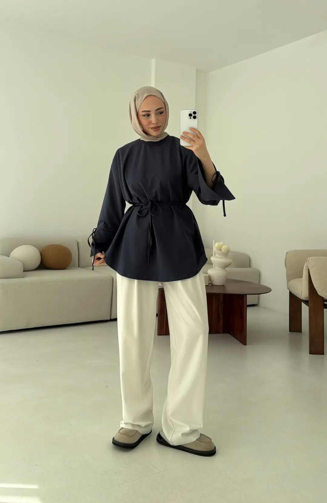 Manşeti Yırtmaçlı Sweat Antrasit - Görsel 7