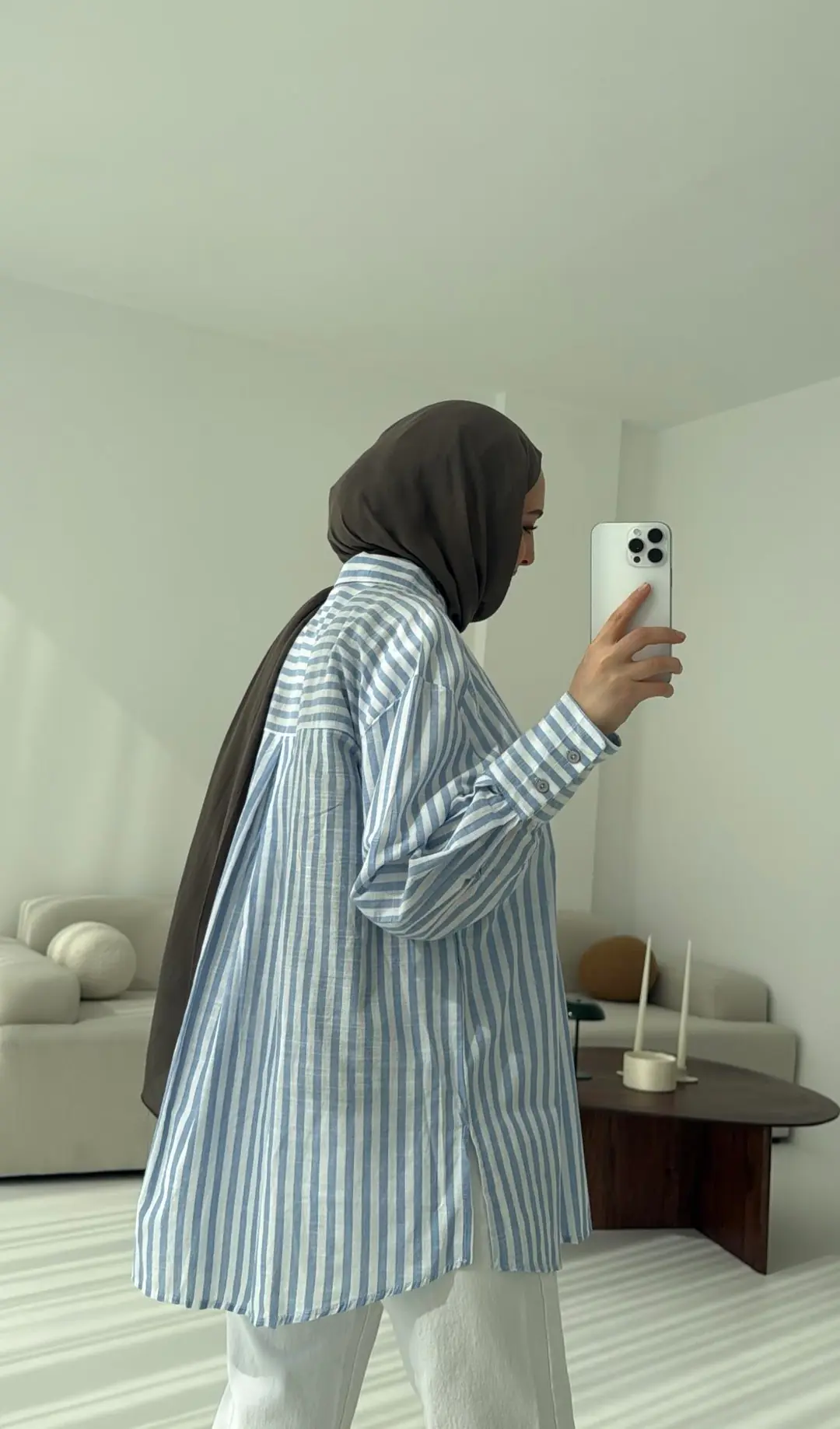 Mavi/beyaz Çizgili Gömlek - Görsel 2