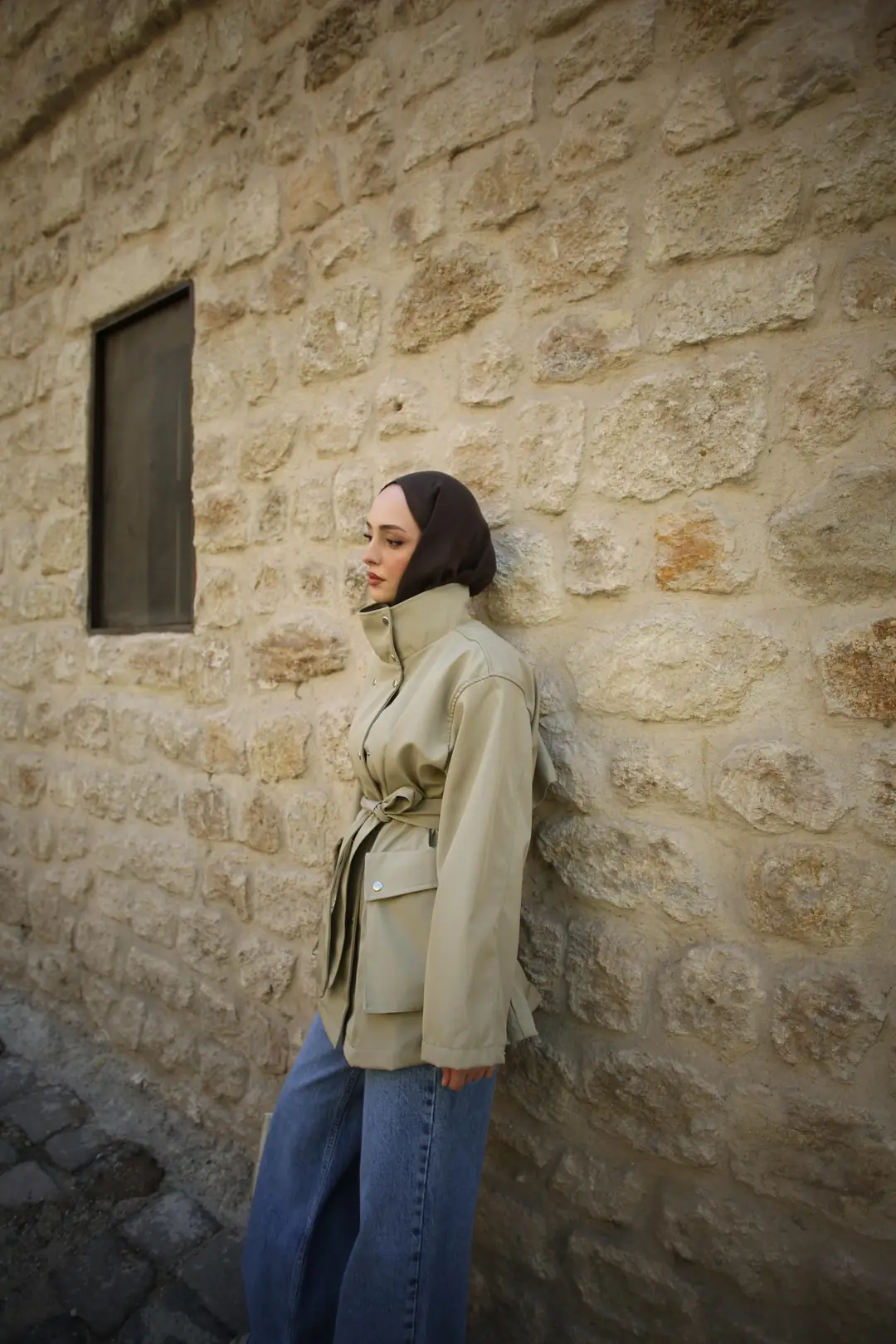 Maxi Cepli Ceket Yeşil - Görsel 4