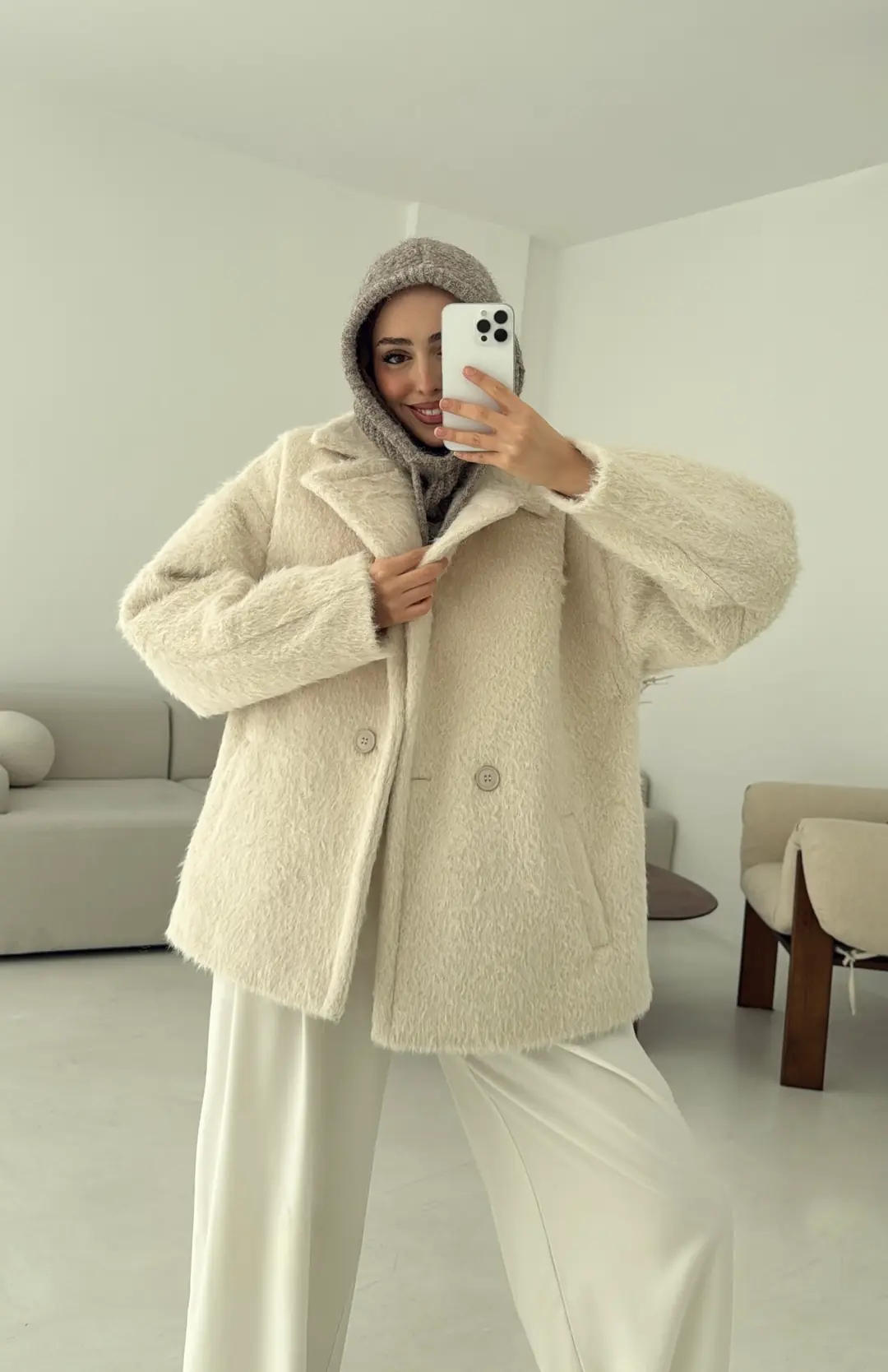 Maxmara Eldivenli Kaban Bej - Görsel 5