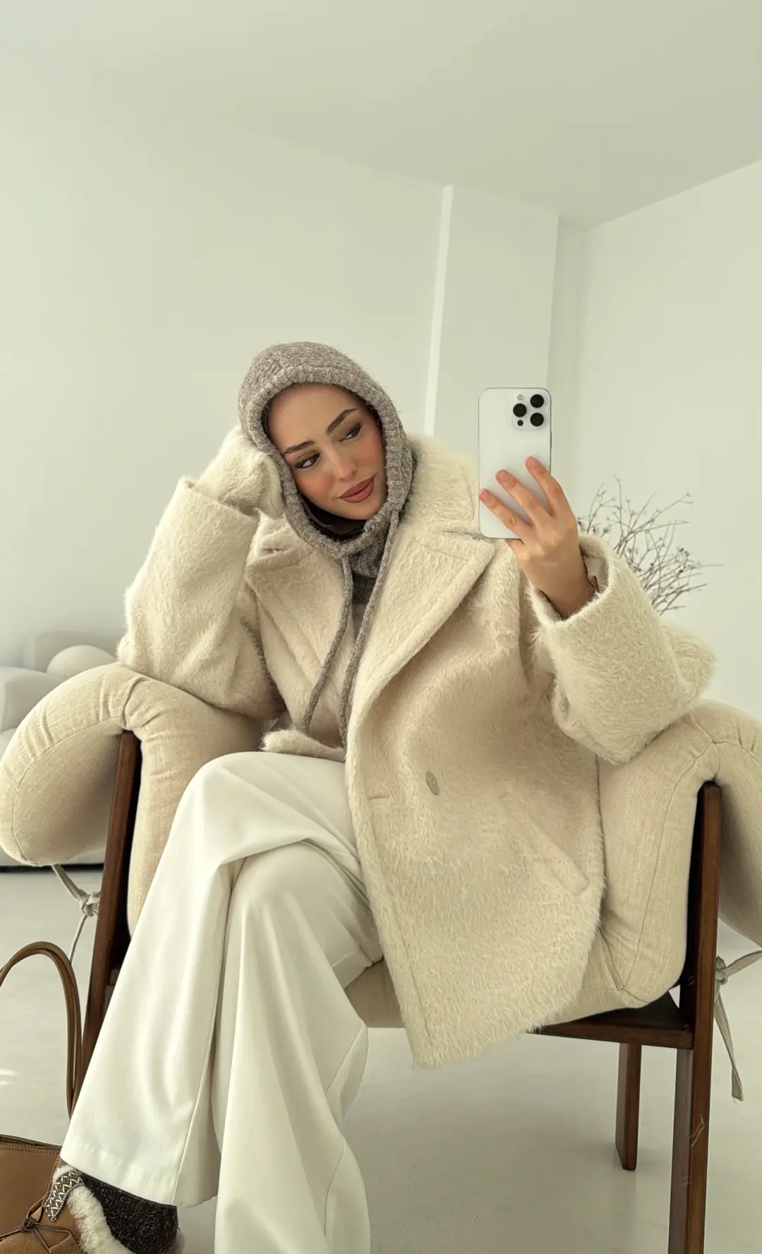 Maxmara Eldivenli Kaban Bej - Görsel 8