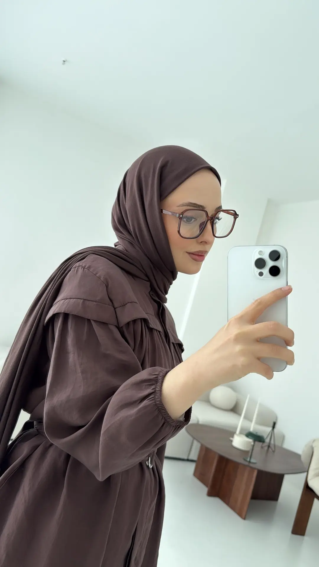 Metal Tokalı Kemerli Takım Kahve - Görsel 4