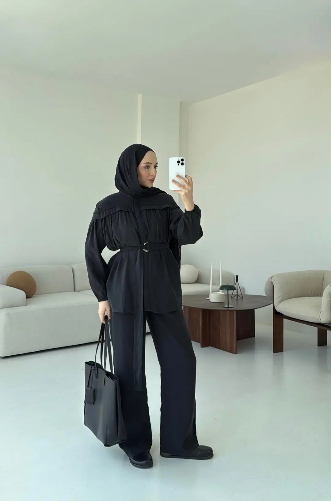 Metal Tokalı Kemerli Takım Siyah - Görsel 5