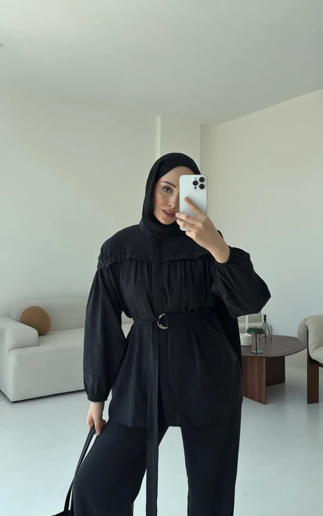 Metal Tokalı Kemerli Takım Siyah - Görsel 6